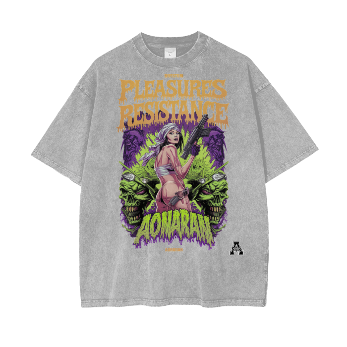 Aonaran Graphic Acid Wash Oversize T-Shirt