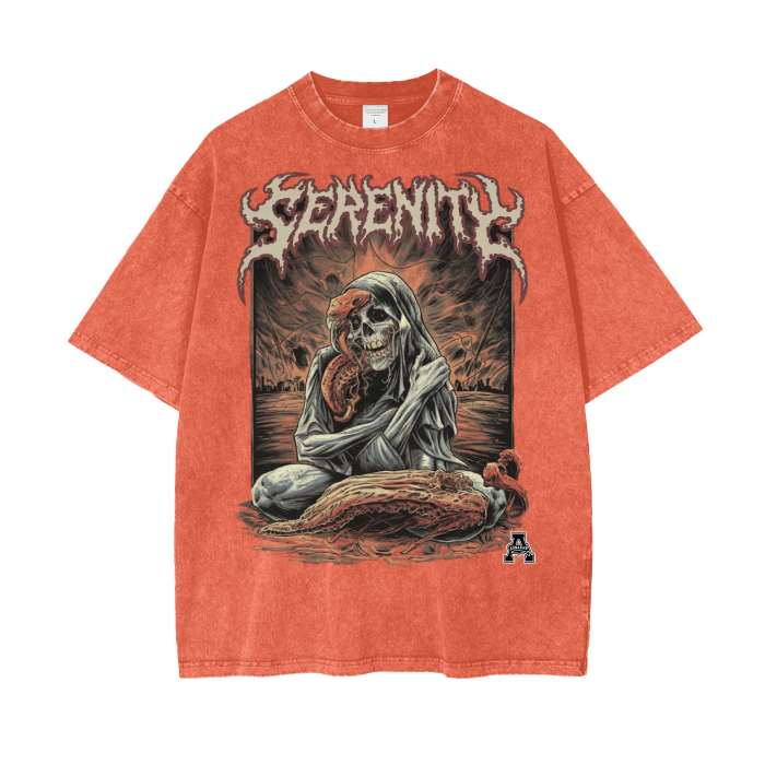 Aonaran Graphic Acid Wash Oversize T-Shirt