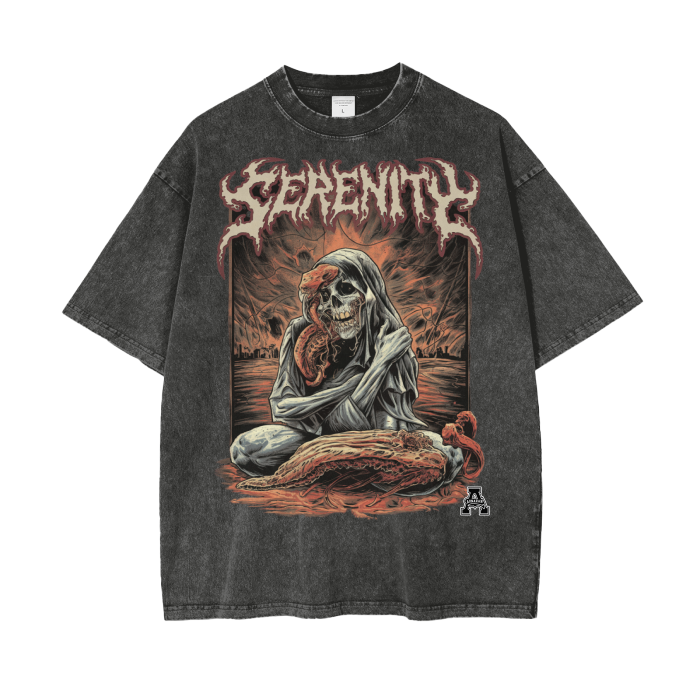 Aonaran Graphic Acid Wash Oversize T-Shirt