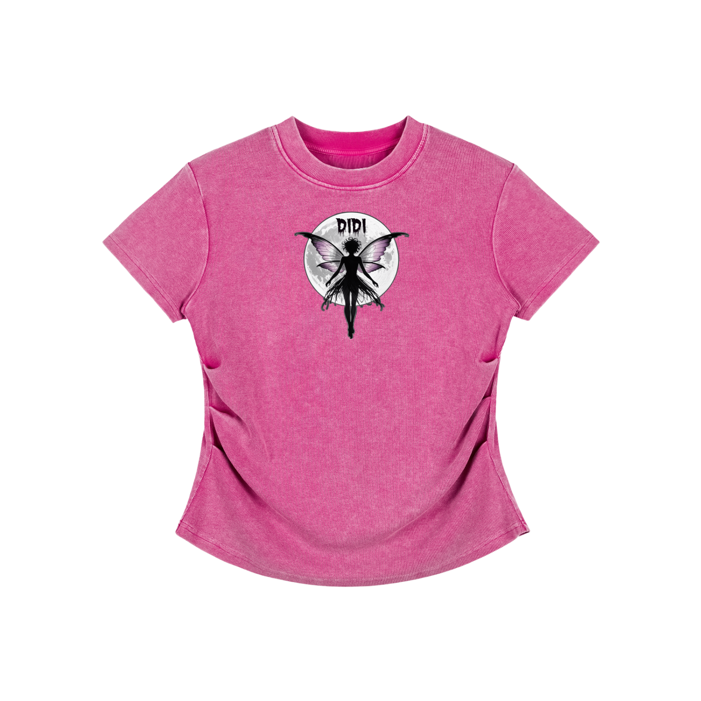DIDI Season 2 Vintaged-Wash Bodycon Cotton T-Shirt