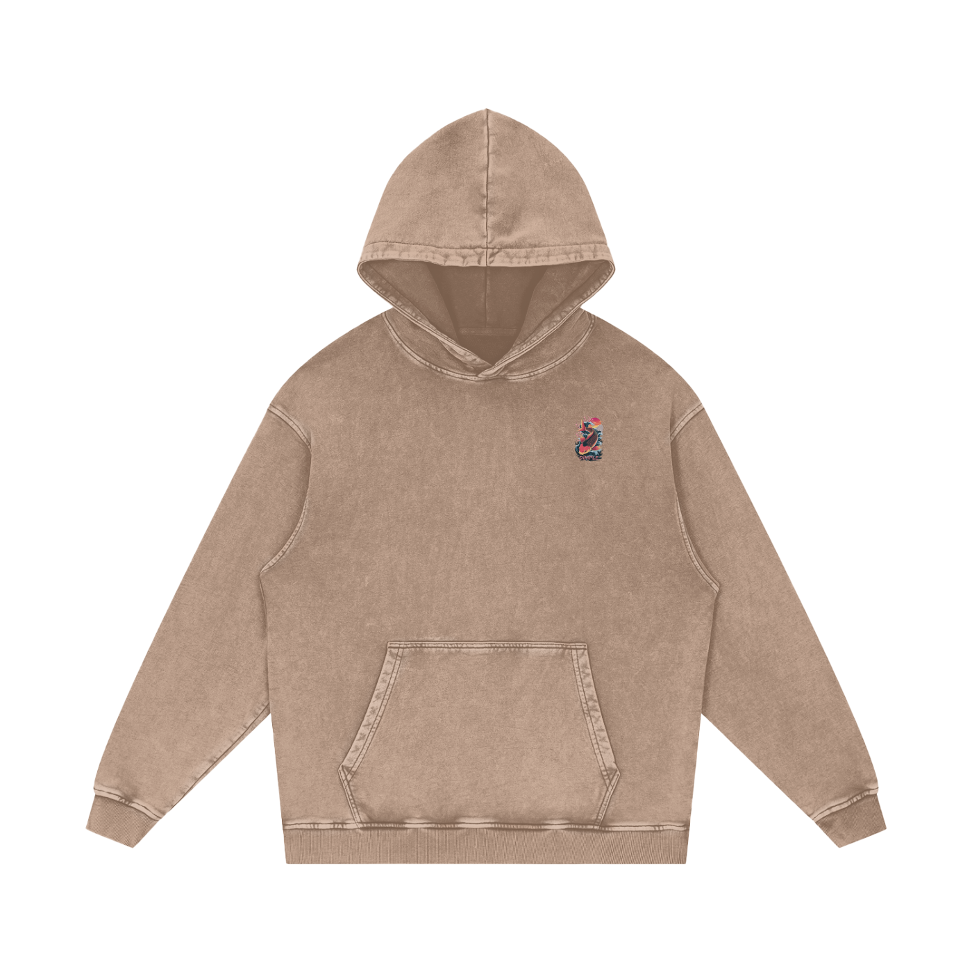 Dimple Acid Wash Oversize Hoodie