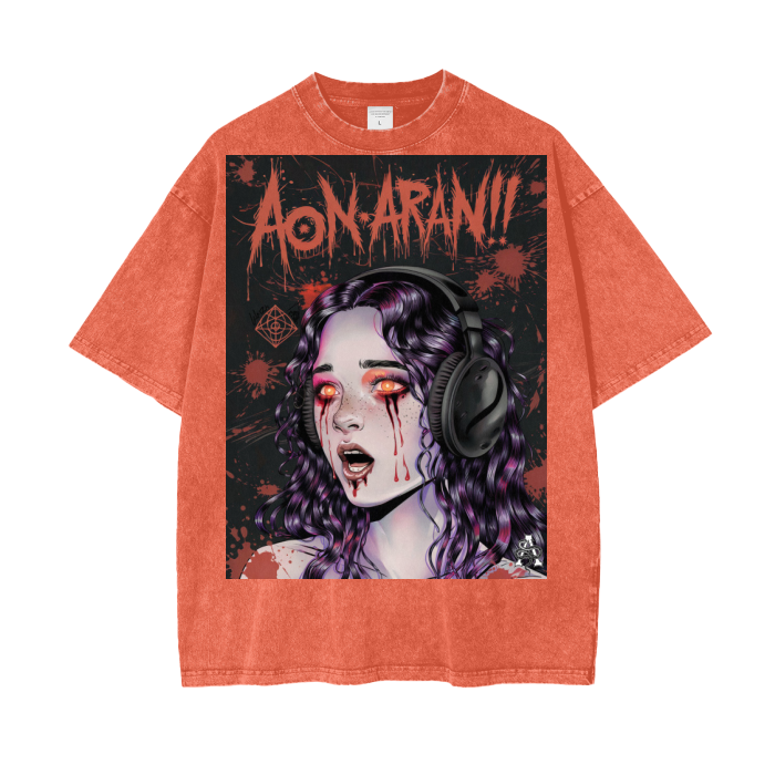 Aonaran Graphic Acid Wash Oversize T-Shirt