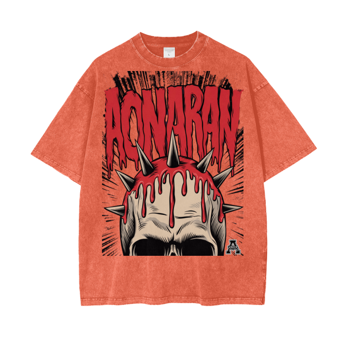 Aonaran Graphic Acid Wash Oversize T-Shirt