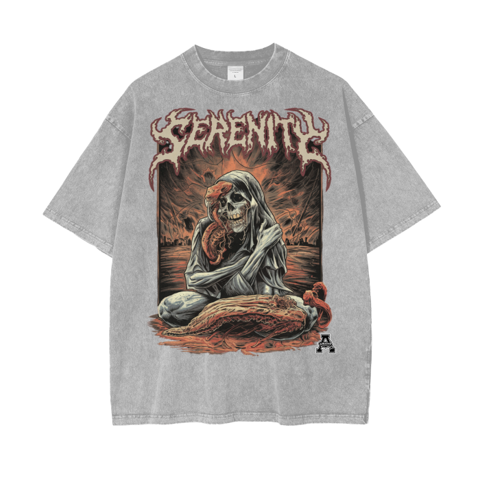 Aonaran Graphic Acid Wash Oversize T-Shirt