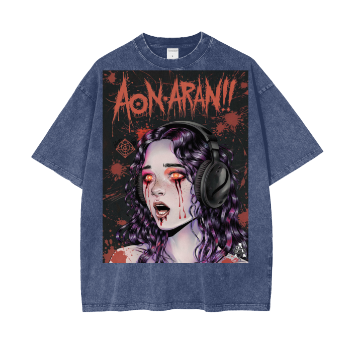 Aonaran Graphic Acid Wash Oversize T-Shirt