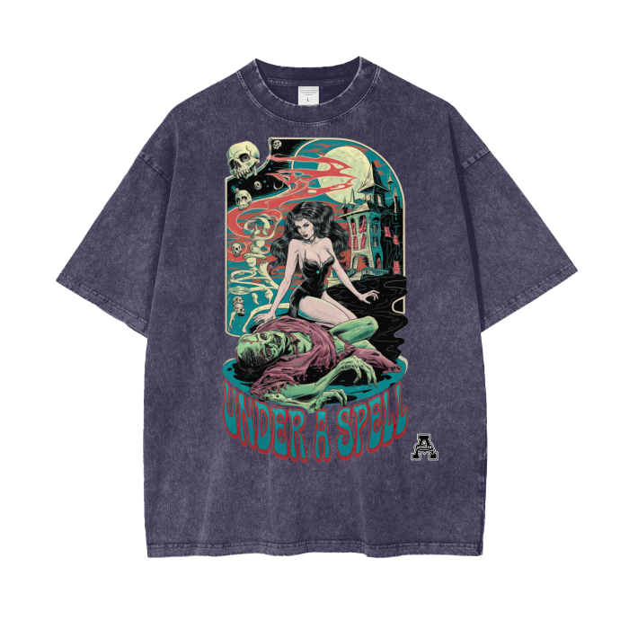 Aonaran Graphic Acid Wash Oversize T-Shirt