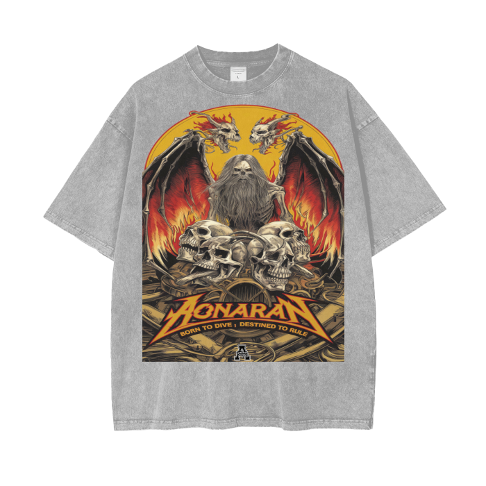 Aonaran Graphic Acid Wash Oversize T-Shirt