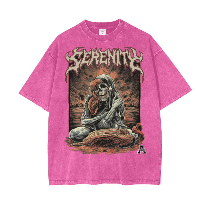 Aonaran Graphic Acid Wash Oversize T-Shirt