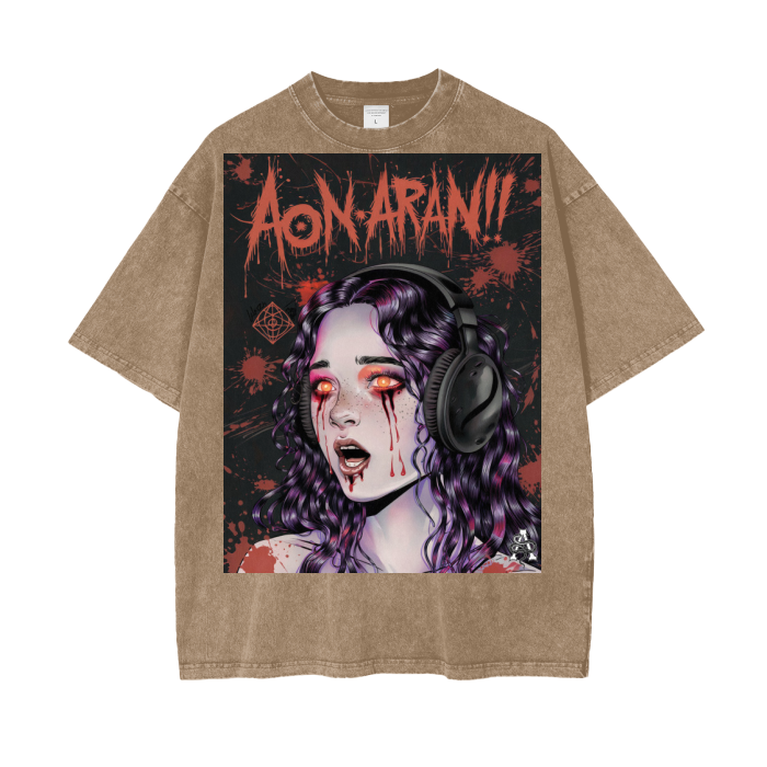 Aonaran Graphic Acid Wash Oversize T-Shirt