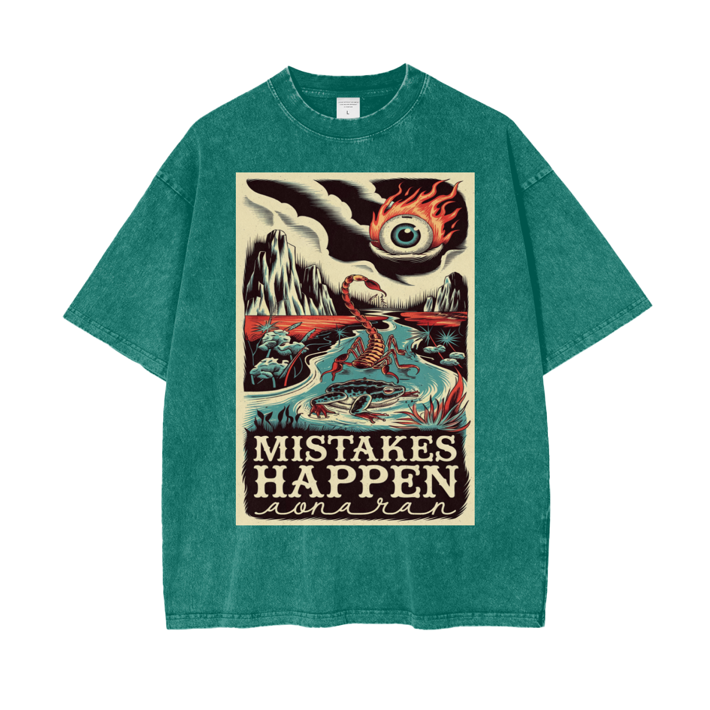 Aonaran Graphic Acid Wash Oversize T-Shirt