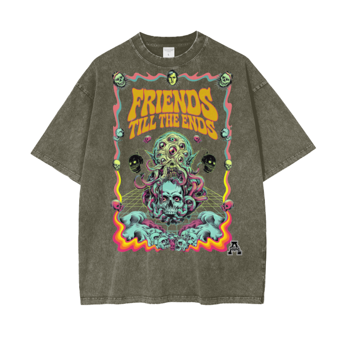 Aonaran Graphic Acid Wash Oversize T-Shirt