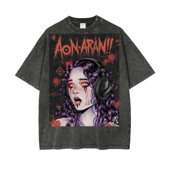 Aonaran Graphic Acid Wash Oversize T-Shirt