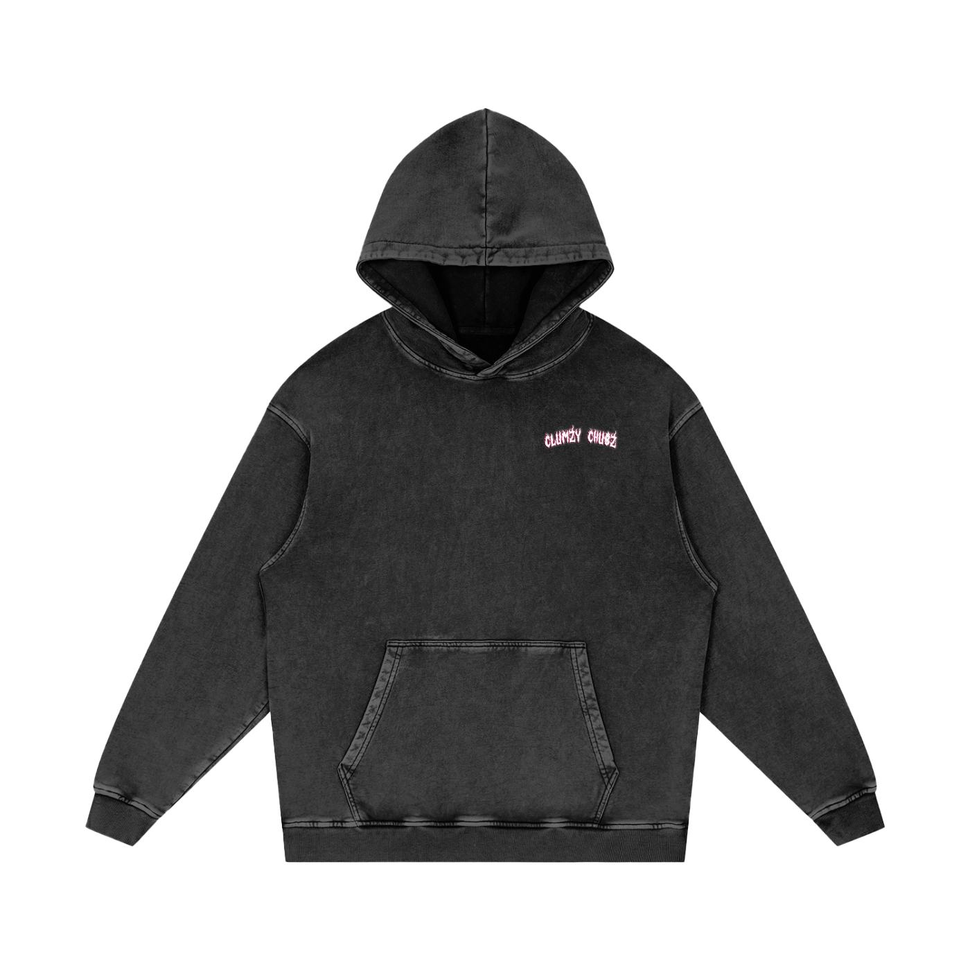 Clumzy Chubz Acid Wash Oversize Hoodie