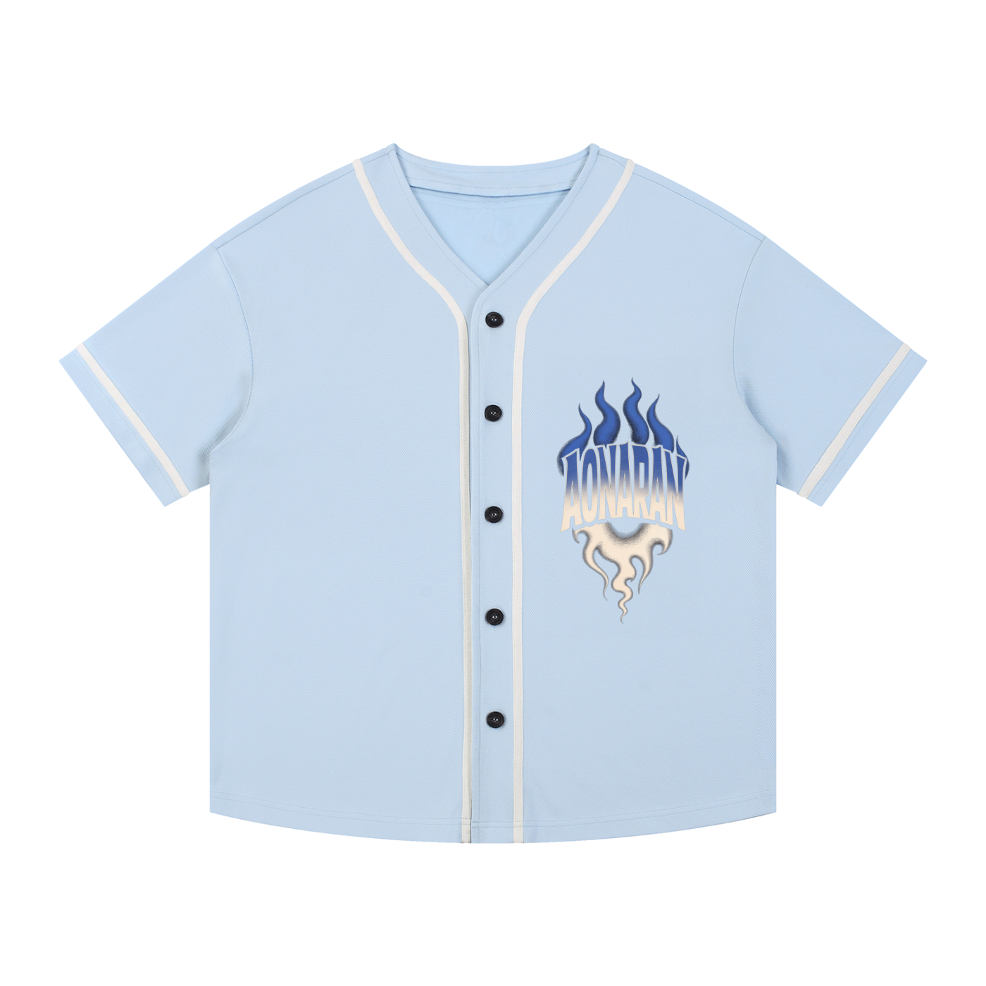 Aonaran Varsity Contrast Piped Button-Up Jersey