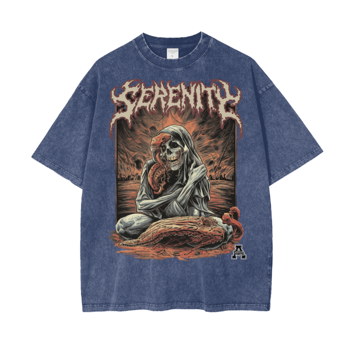 Aonaran Graphic Acid Wash Oversize T-Shirt