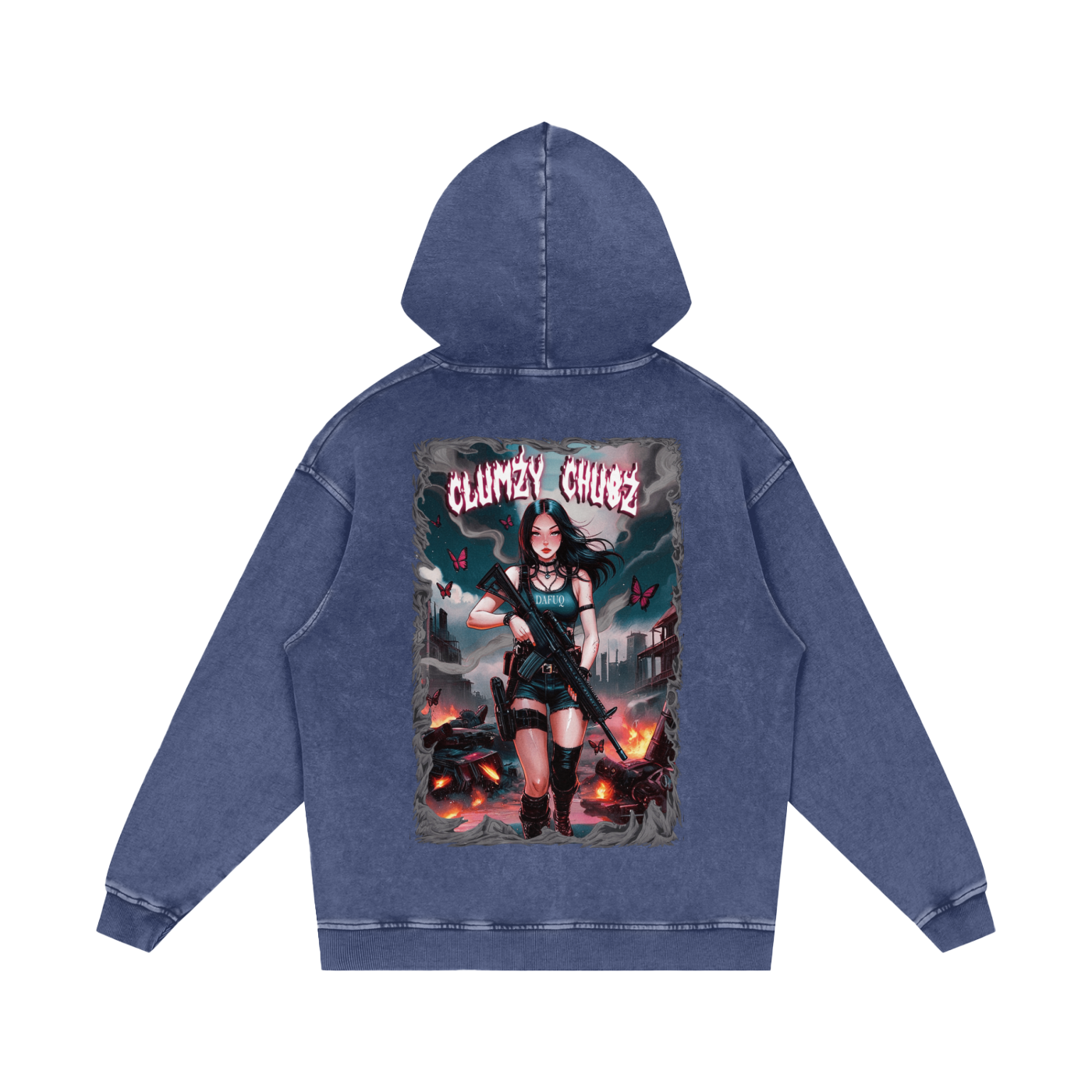 Clumzy Chubz Acid Wash Oversize Hoodie