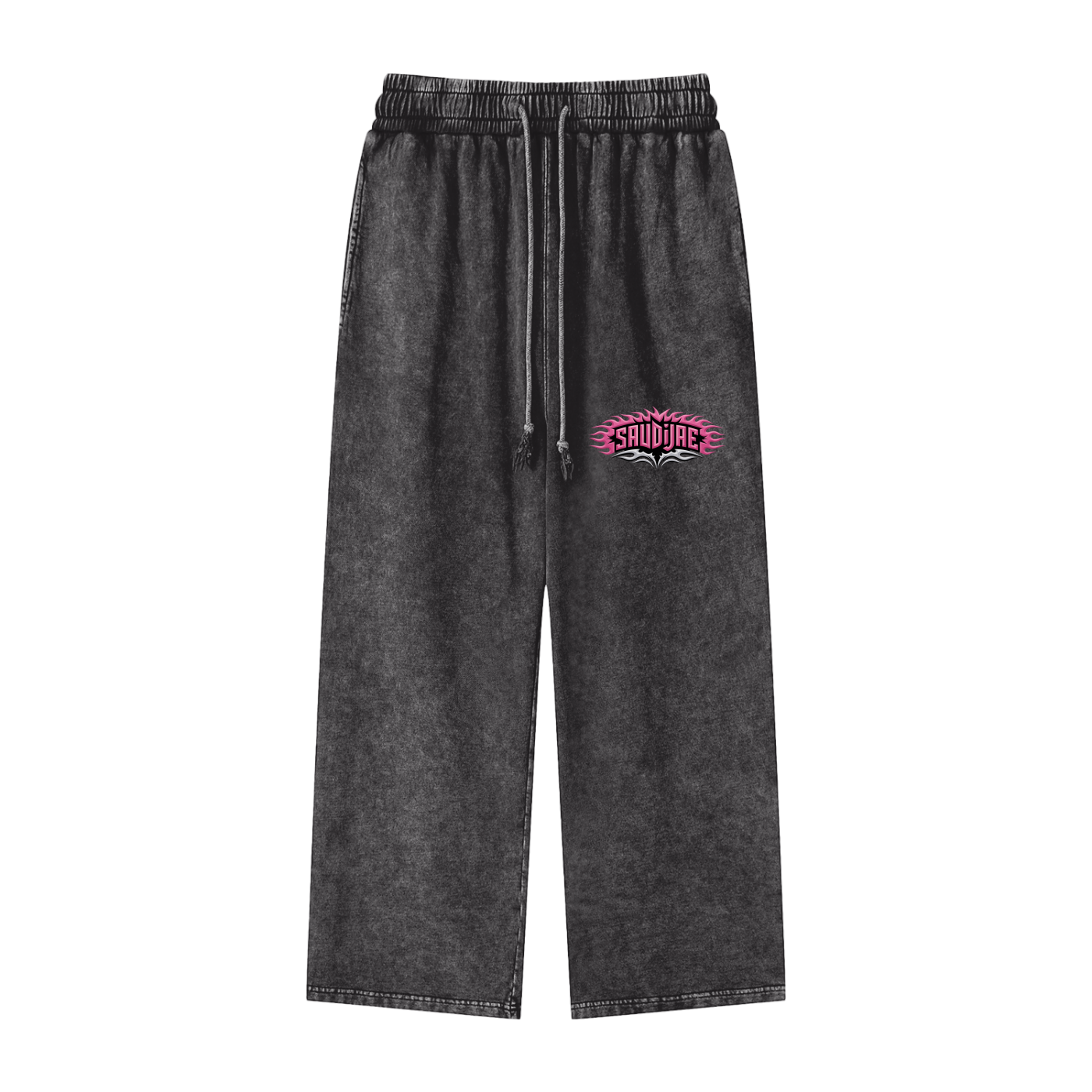 SaudiJae Acid Wash Straight Leg Pants