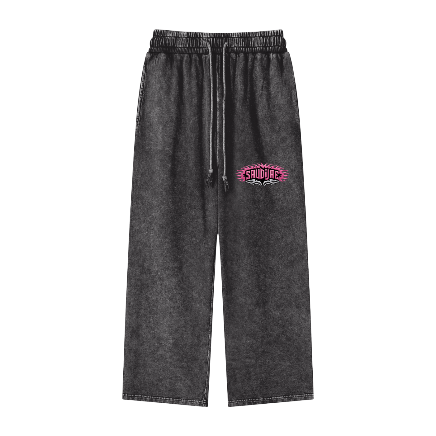 SaudiJae Acid Wash Straight Leg Pants