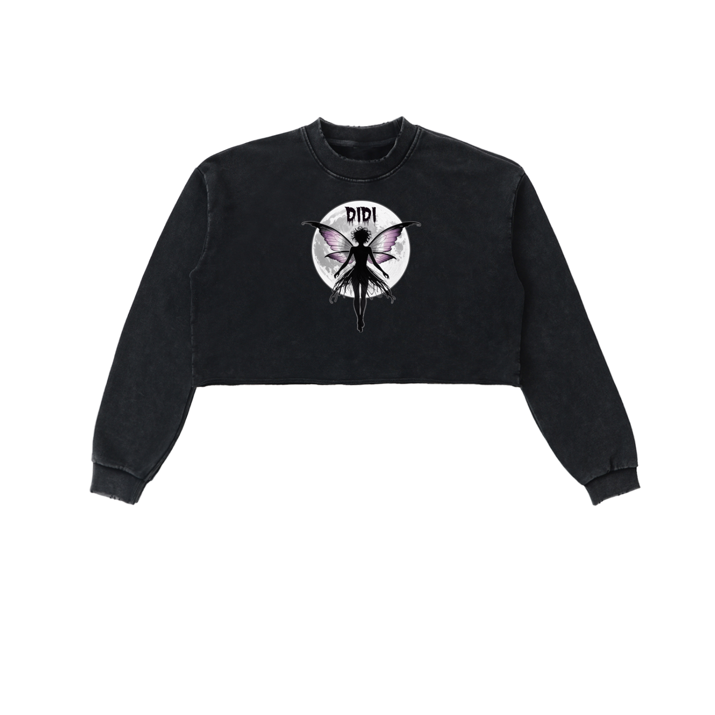 DIDI Season 2 Snow Washed Raw Edge Cropped Sweatshirt
