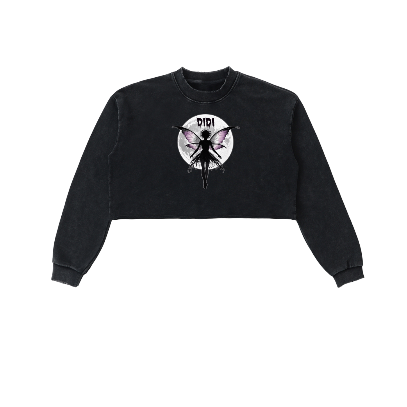 DIDI Season 2 Snow Washed Raw Edge Cropped Sweatshirt
