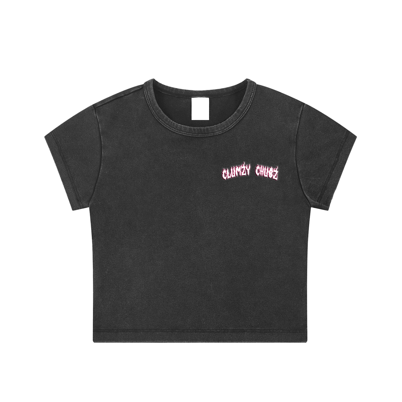 Clumzy Chubz Snow Washed Crop Top