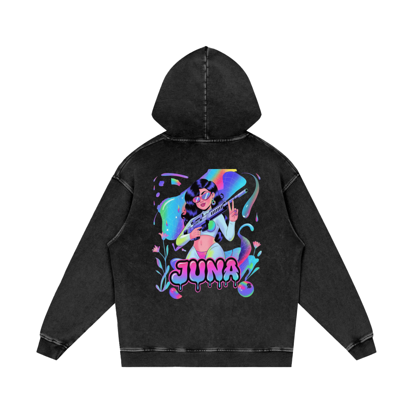Juna Acid Wash Oversize Hoodie