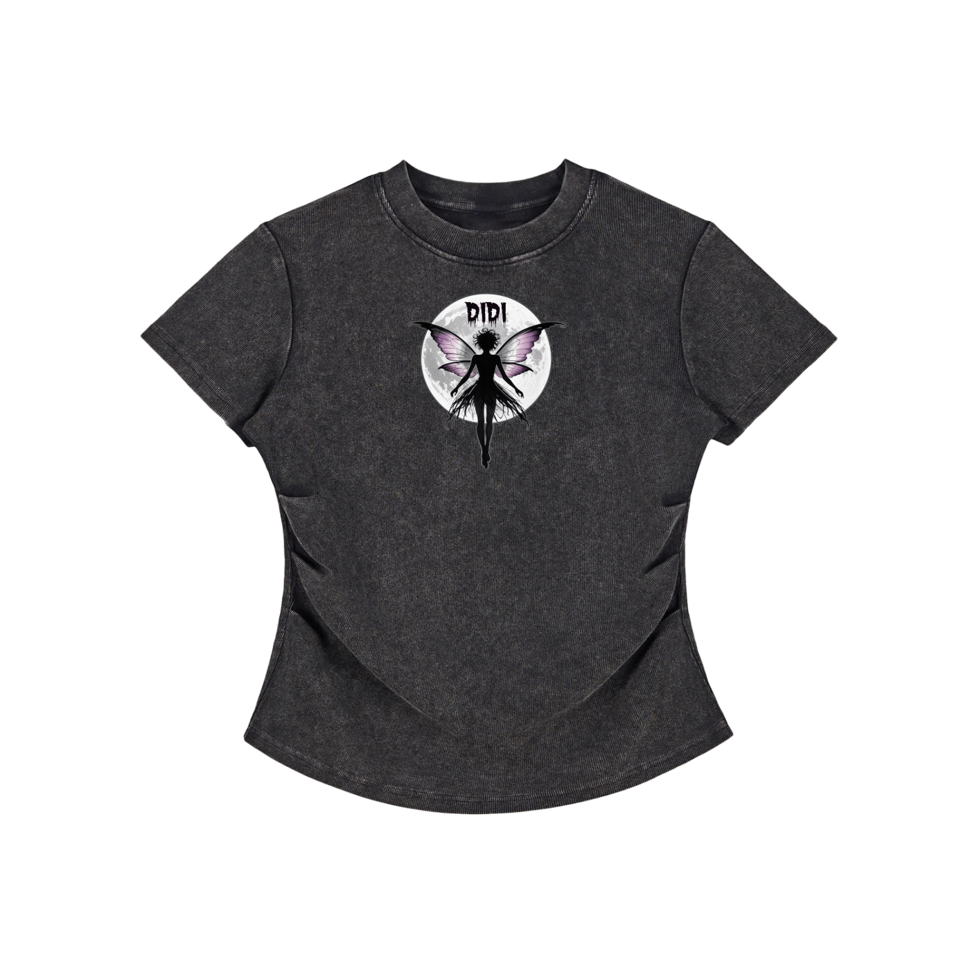 DIDI Season 2 Vintaged-Wash Bodycon Cotton T-Shirt