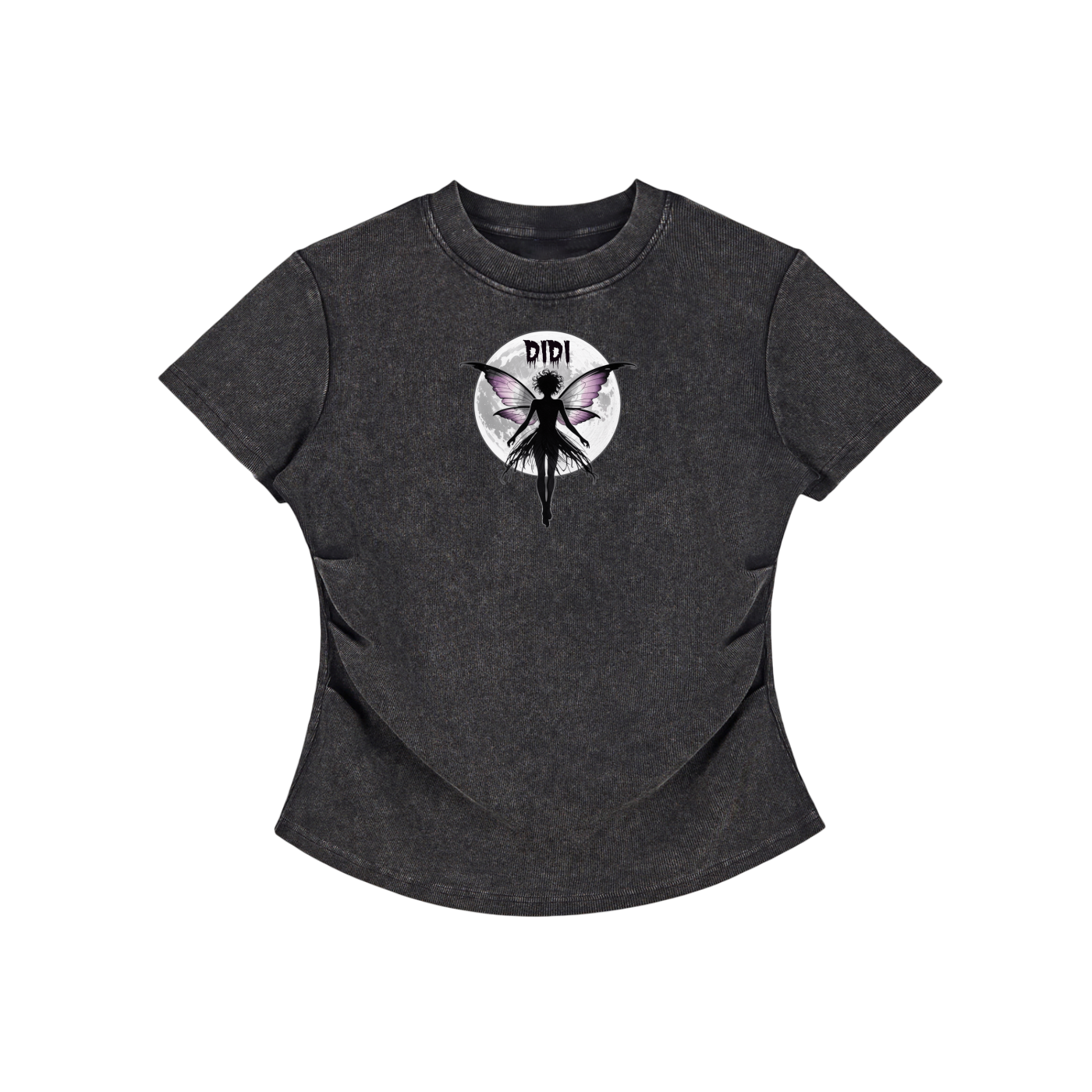 DIDI Season 2 Vintaged-Wash Bodycon Cotton T-Shirt