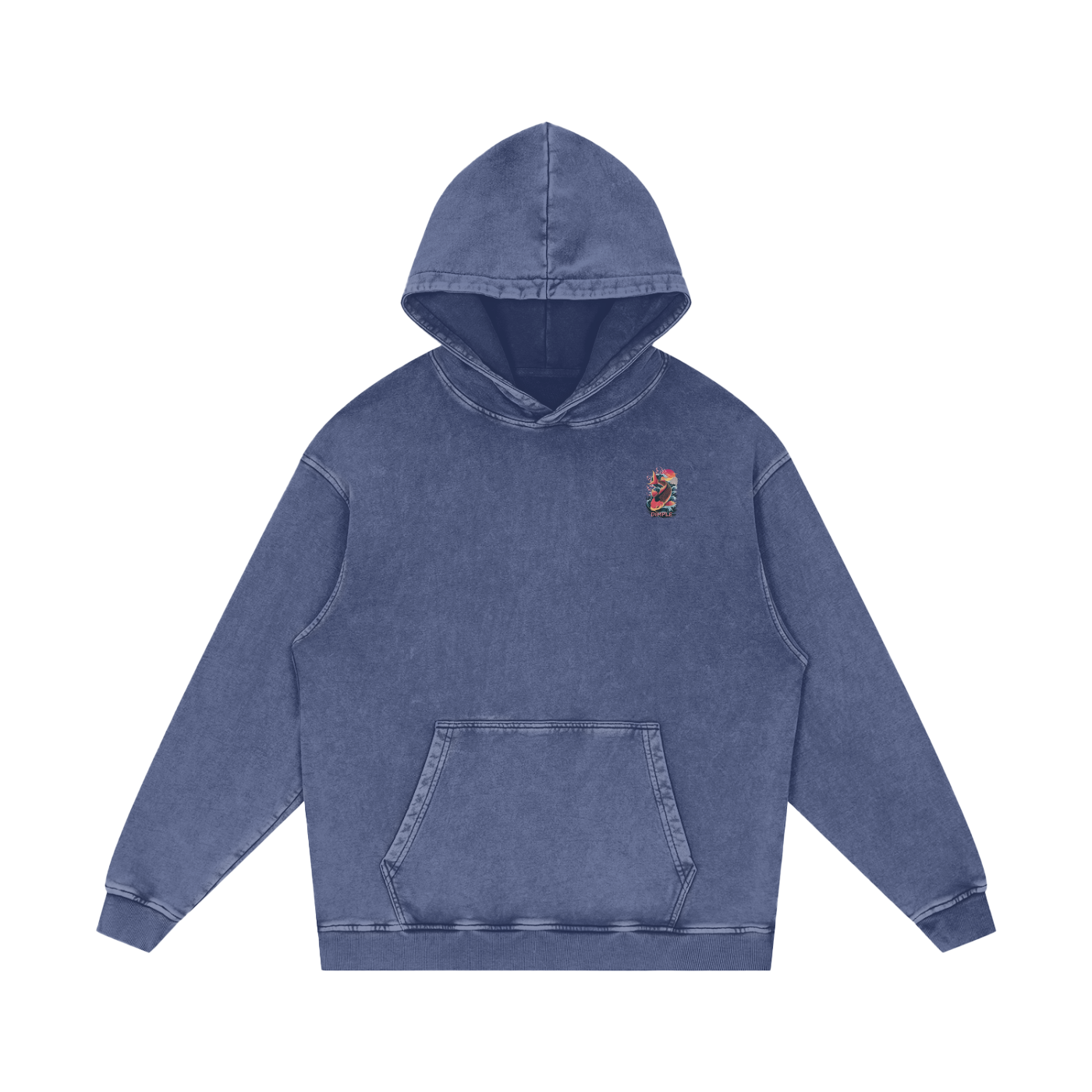 Dimple Acid Wash Oversize Hoodie