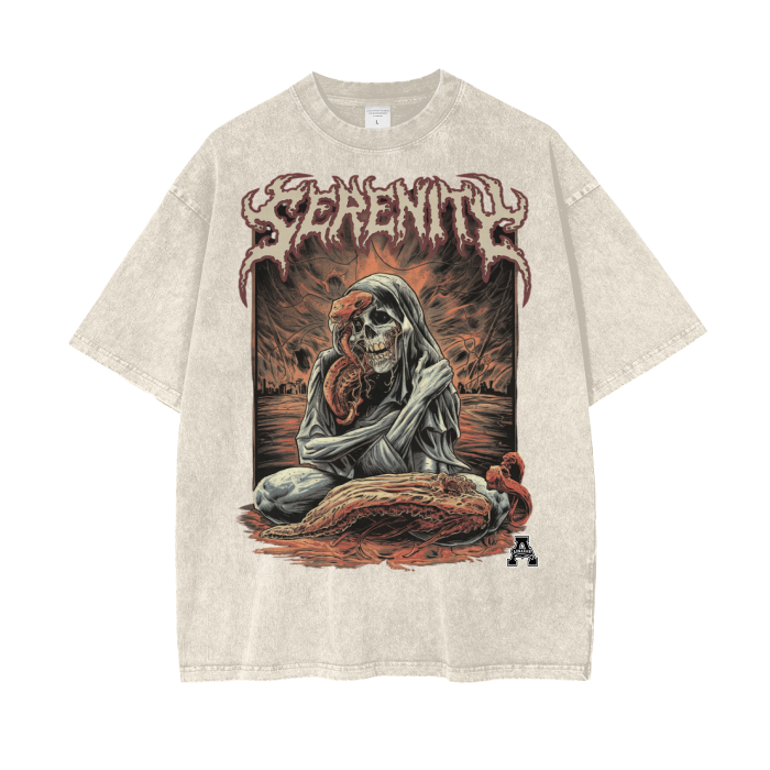 Aonaran Graphic Acid Wash Oversize T-Shirt