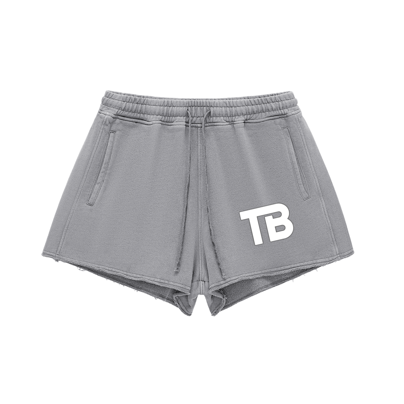 ThunderBuddies Washed Raw Edge Drawstring Shorts