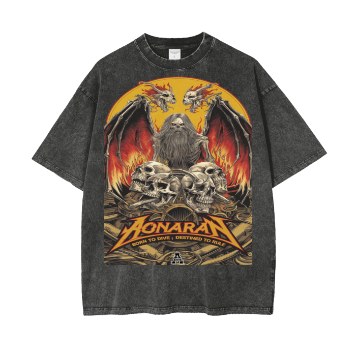 Aonaran Graphic Acid Wash Oversize T-Shirt