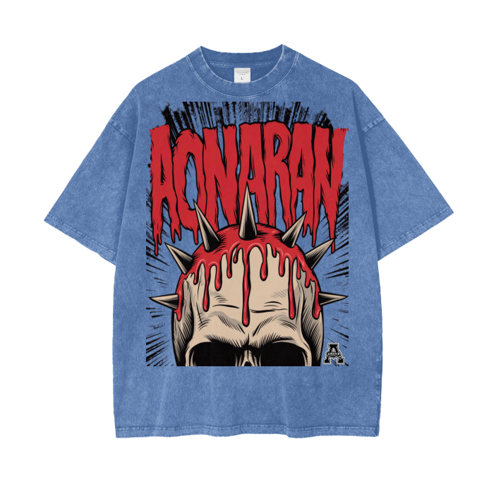 Aonaran Graphic Acid Wash Oversize T-Shirt
