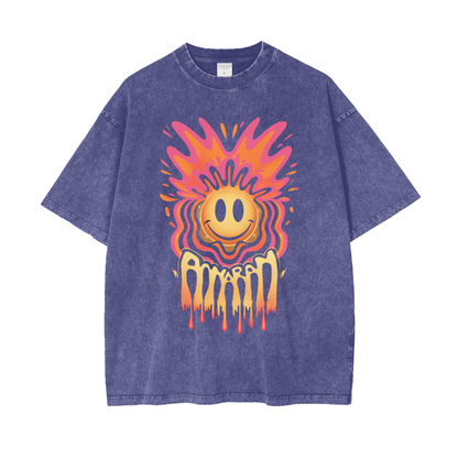 Aonaran Graphic Acid Wash Oversize T-Shirt