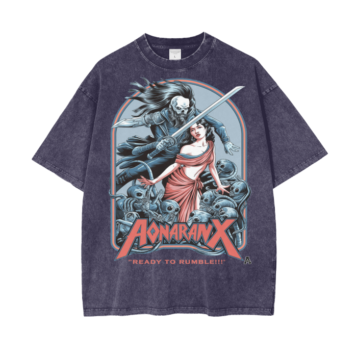 Aonaran Graphic Acid Wash Oversize T-Shirt