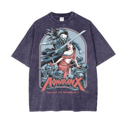 Aonaran Graphic Acid Wash Oversize T-Shirt