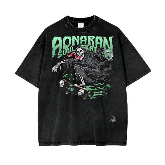 Aonaran Graphic Acid Wash Oversize T-Shirt