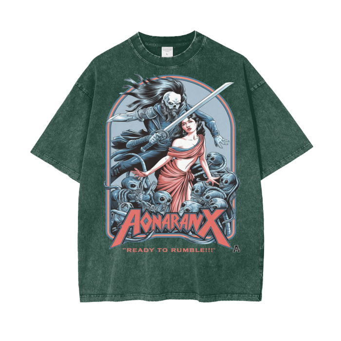 Aonaran Graphic Acid Wash Oversize T-Shirt