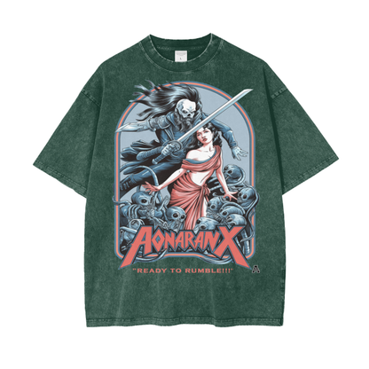 Aonaran Graphic Acid Wash Oversize T-Shirt