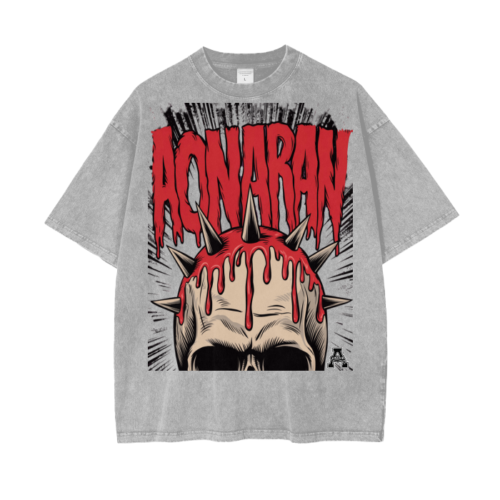 Aonaran Graphic Acid Wash Oversize T-Shirt
