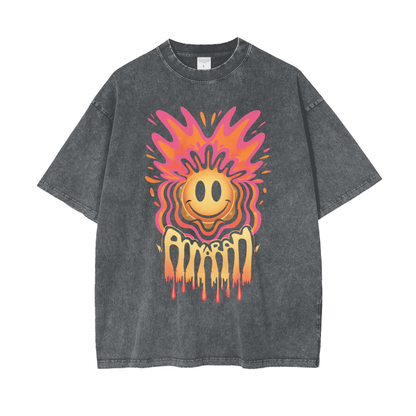 Aonaran Graphic Acid Wash Oversize T-Shirt