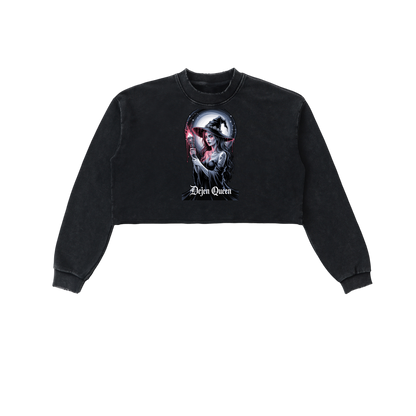 Dejen Season 3 Snow Washed Raw Edge Cropped Sweatshirt