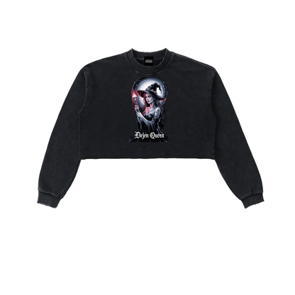 Dejen Season 3 Snow Washed Raw Edge Cropped Sweatshirt