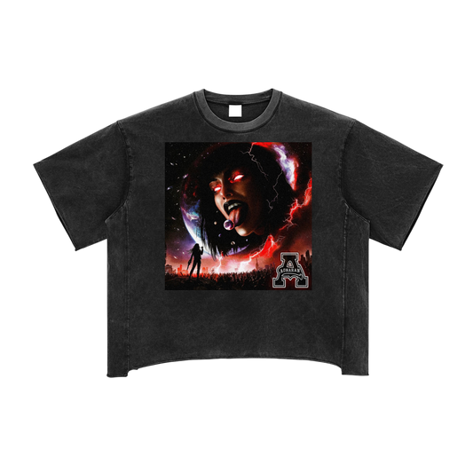 Aonaran 1 OFF Raw Edge Snow Washed Boxy T-Shirt