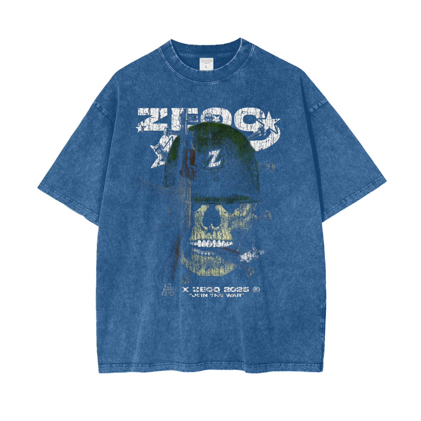 Join The War by Zeqq Oversize Snow Washed T-Shirt