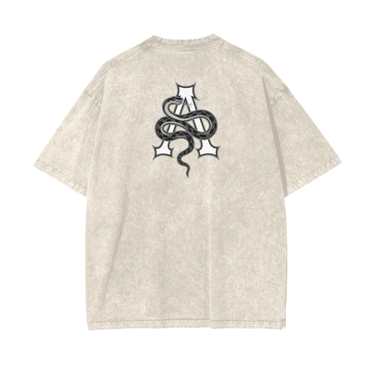 Aonaran Graphic Acid Wash Oversize T-Shirt