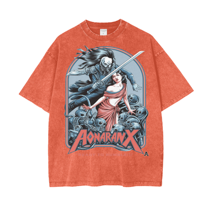 Aonaran Graphic Acid Wash Oversize T-Shirt