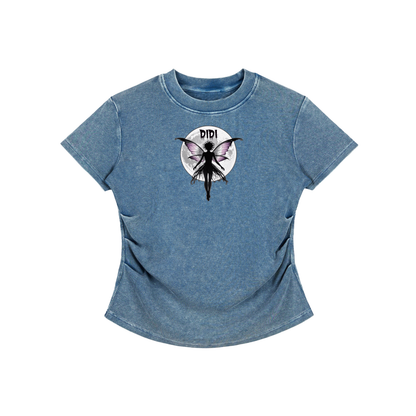 DIDI Season 2 Vintaged-Wash Bodycon Cotton T-Shirt
