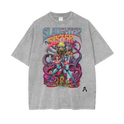 Aonaran Graphic Acid Wash Oversize T-Shirt