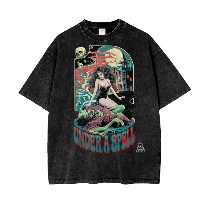 Aonaran Graphic Acid Wash Oversize T-Shirt